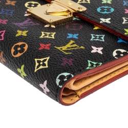 Pre Owned Louis Vuitton Black Monogram Multicolore Koala Wallet