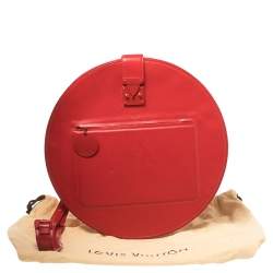 Pre Owned حقيبة لوي فيتون أوب أرت دائرية جلد مات مونوغرام أحمر 