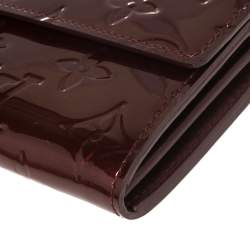 مملوكة مسبقًا Louis Vuitton Rouge Fauviste Monogram Vernis Leather Sarah Wallet