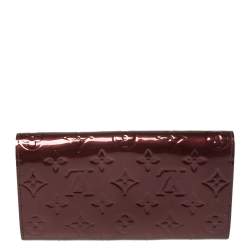 مملوكة مسبقًا Louis Vuitton Rouge Fauviste Monogram Vernis Leather Sarah Wallet