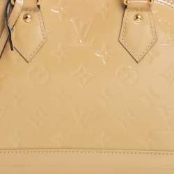 Pre Owned Louis Vuitton Beige Poudre Monogram Vernis Alma BB Bag