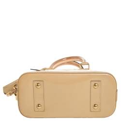 Pre Owned Louis Vuitton Beige Poudre Monogram Vernis Alma BB Bag
