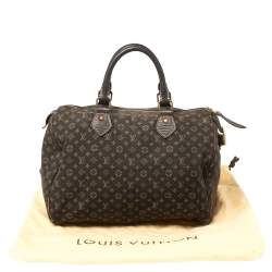 Pre Owned Louis Vuitton Fusain Monogram Mini Lin Canvas Speedy 30 Bag