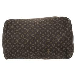 Pre Owned Louis Vuitton Fusain Monogram Mini Lin Canvas Speedy 30 Bag