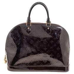 Pre Owned Louis Vuitton Amarante Monogram Vernis Alma GM Bag