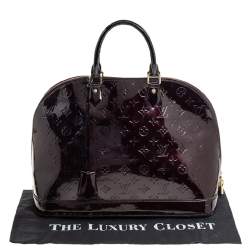 Pre Owned Louis Vuitton Amarante Monogram Vernis Alma GM Bag