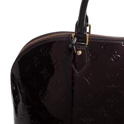 Pre Owned Louis Vuitton Amarante Monogram Vernis Alma GM Bag