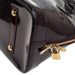 Pre Owned Louis Vuitton Amarante Monogram Vernis Alma GM Bag