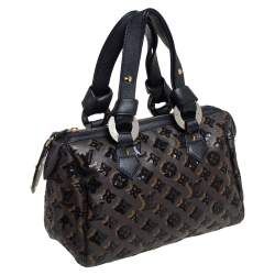 Pre Owned Louis Vuitton Black Monogram Canvas Limited Edition Eclipse Speedy 28 Bag