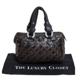 Pre Owned Louis Vuitton Black Monogram Canvas Limited Edition Eclipse Speedy 28 Bag