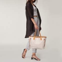 Pre Owned Louis Vuitton Damier Azur Canvas Neverfull MM Bag