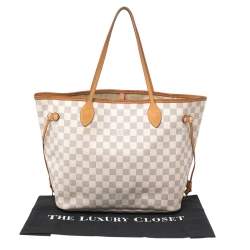 Pre Owned Louis Vuitton Damier Azur Canvas Neverfull MM Bag