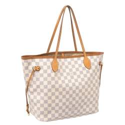 Pre Owned Louis Vuitton Damier Azur Canvas Neverfull MM Bag