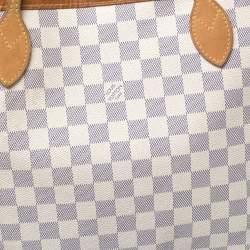 Pre Owned Louis Vuitton Damier Azur Canvas Neverfull MM Bag