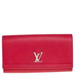 Louis Vuitton Red Taurillon Leather Lock Me ll Wallet Louis