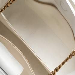Pre Owned Louis Vuitton White Quilted Leather New Wave Chain Bag