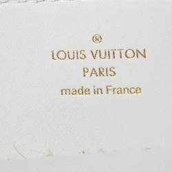 Pre Owned Louis Vuitton White Quilted Leather New Wave Chain Bag