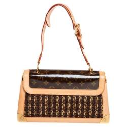 Pre Owned Louis Vuitton Monogram Coated Canvas, Tweed, and Leather Trim Limited Edition 0805 Rabat Bag