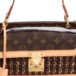 Pre Owned Louis Vuitton Monogram Coated Canvas, Tweed, and Leather Trim Limited Edition 0805 Rabat Bag