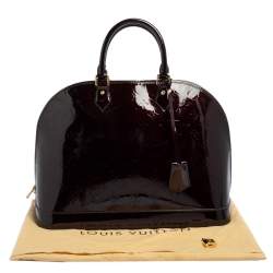 Pre Owned حقيبة لوي فيتون ألما جلد مونوغرامي لامع عنابي كبيرة