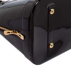 Pre Owned حقيبة لوي فيتون ألما جلد مونوغرامي لامع عنابي كبيرة