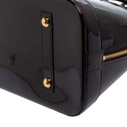 Pre Owned حقيبة لوي فيتون ألما جلد مونوغرامي لامع عنابي كبيرة