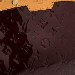 Pre Owned Louis Vuitton Rouge Fauviste Monogram Vernis Brea MM Bag