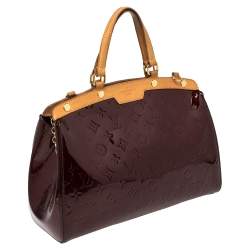 Pre Owned Louis Vuitton Rouge Fauviste Monogram Vernis Brea MM Bag