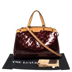 Pre Owned Louis Vuitton Rouge Fauviste Monogram Vernis Brea MM Bag