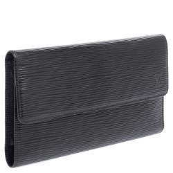 Pre Owned Louis Vuitton Noir Epi Leather Flap Wallet