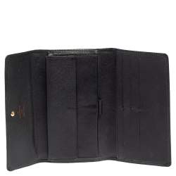 Pre Owned Louis Vuitton Noir Epi Leather Flap Wallet