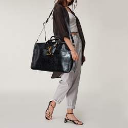 Pre Owned Louis Vuitton Black Cuir Indra Duffel Bag