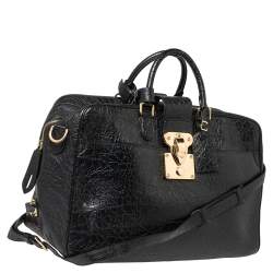 Pre Owned Louis Vuitton Black Cuir Indra Duffel Bag