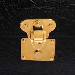 Pre Owned Louis Vuitton Black Crinkled Leather Indra Portfolio Clutch