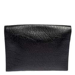 Pre Owned Louis Vuitton Black Crinkled Leather Indra Portfolio Clutch