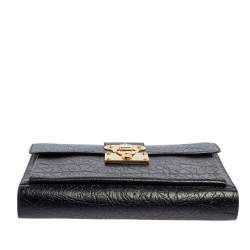 Pre Owned Louis Vuitton Black Crinkled Leather Indra Portfolio Clutch