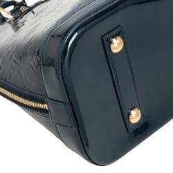 Pre Owned Louis Vuitton Dark Green Monogram Vernis Alma PM Bag