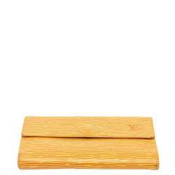 Pre Owned Louis Vuitton Yellow Epi Leather Sarah Wallet