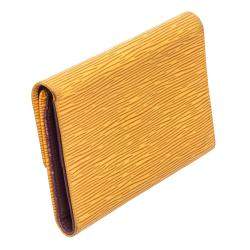 Pre Owned Louis Vuitton Yellow Epi Leather Sarah Wallet
