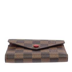 Pre Owned Louis Vuitton Damier Ebene Canvas Victorine Wallet 