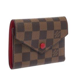Pre Owned Louis Vuitton Damier Ebene Canvas Victorine Wallet 