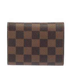 Pre Owned Louis Vuitton Damier Ebene Canvas Victorine Wallet 