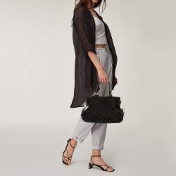 Pre Owned Louis Vuitton Black Monogram Denim Neo Cabby MM Bag