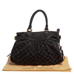Pre Owned Louis Vuitton Black Monogram Denim Neo Cabby MM Bag