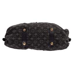 Pre Owned Louis Vuitton Black Monogram Denim Neo Cabby MM Bag