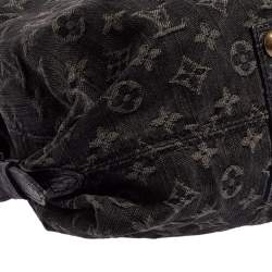 Pre Owned Louis Vuitton Black Monogram Denim Neo Cabby MM Bag