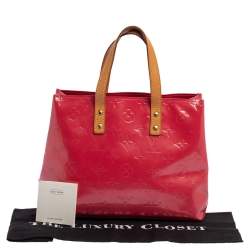 Pre Owned Louis Vuitton Framboise Monogram Vernis Reade PM Bag