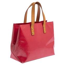 Pre Owned Louis Vuitton Framboise Monogram Vernis Reade PM Bag