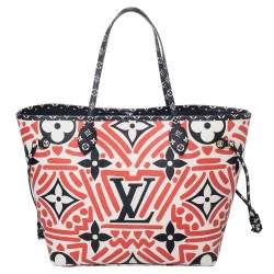 Louis Vuitton Limited Edition Cream/Red Monogram Canvas Crafty Neverfull MM  NM Bag - Yoogi's Closet