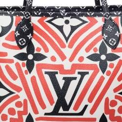 Pre Owned Louis Vuitton Cream/Red Giant Monogram Canvas Limited Edition Crafty Neverfull NM MM Bag